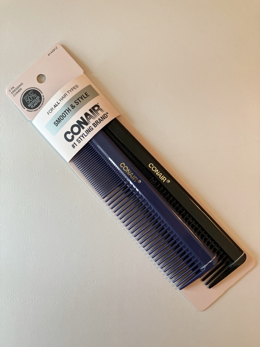 Conair 2 Comb Set - Black & Blue